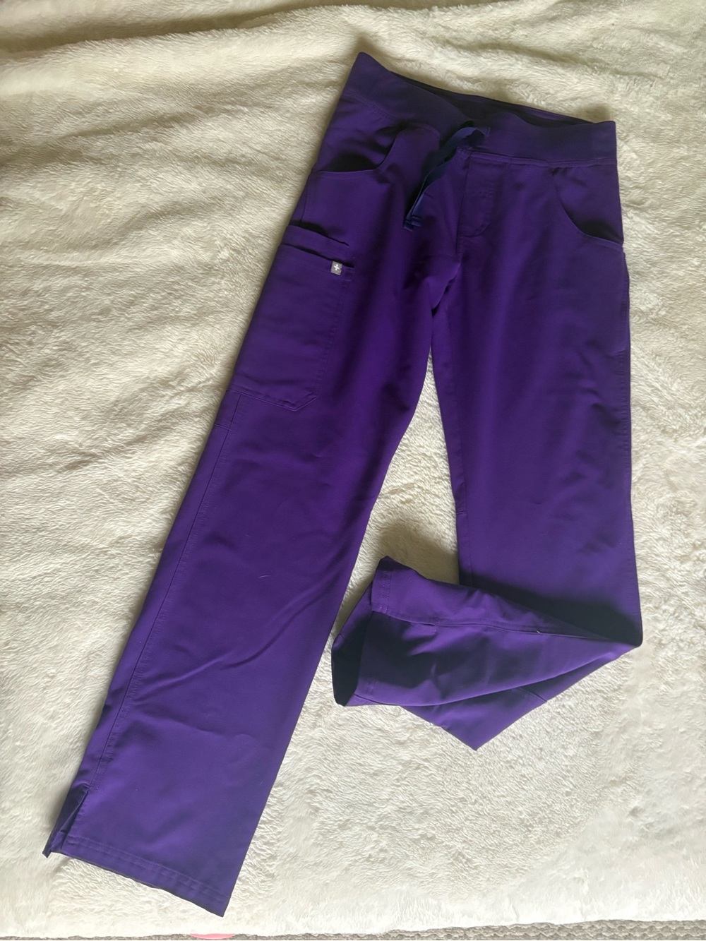 Figs Deep Purple Drawstring kade scrub pants